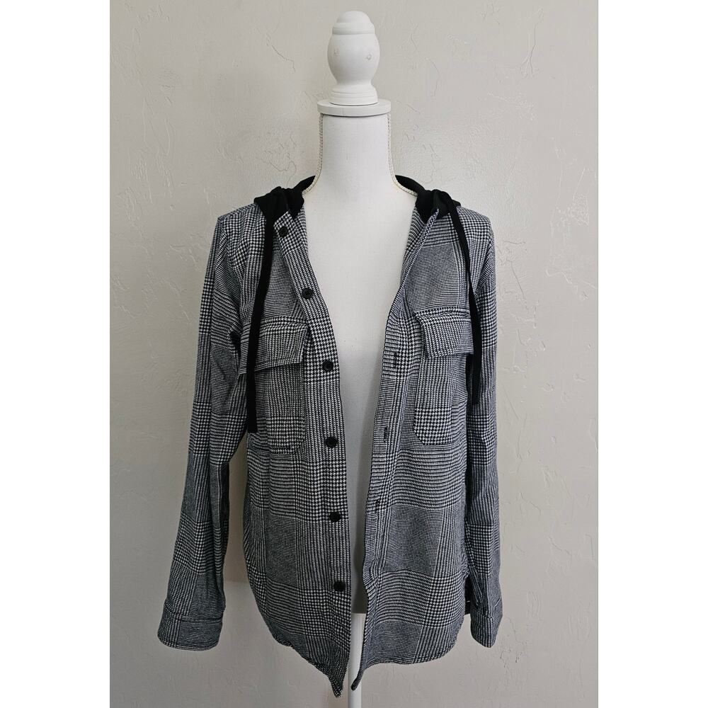 Original Use Black Plaid Button Front Jacket